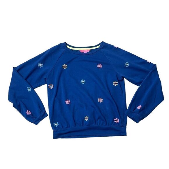 Lilly Pulitzer Landyn Sweatshirt Ditsy Daisy Embroidery Size Small - Picture 1 of 15